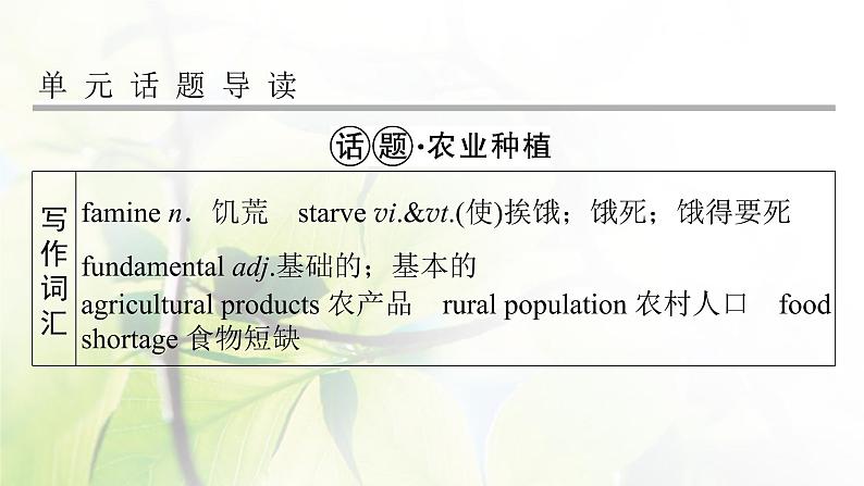 高考英语一轮总复习模块知识必修4Unit2Workingtheland课件新人教版第2页