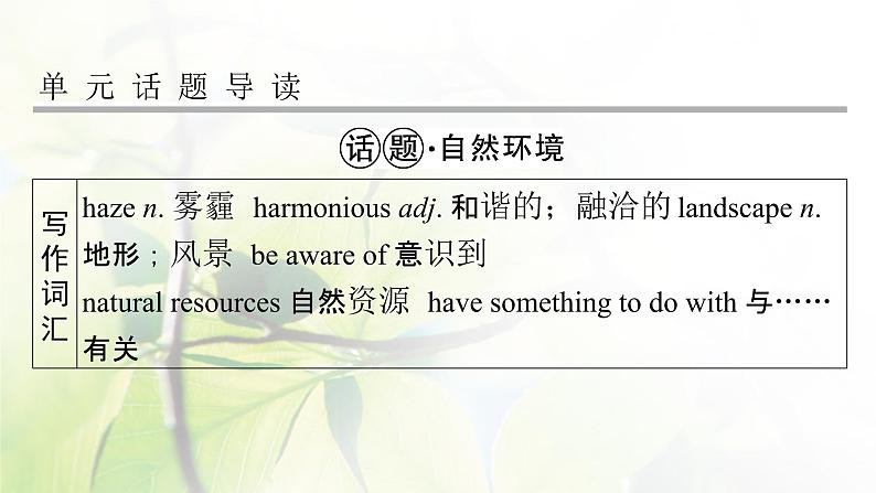 高考英语一轮总复习模块知识选修6Unit5Thepowerofnature课件新人教版02