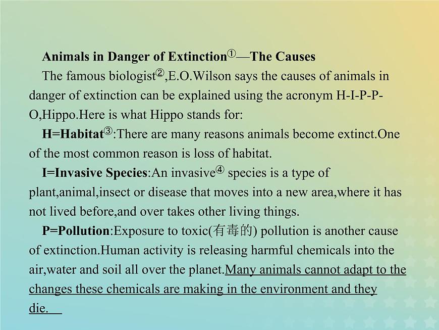 高中英語Unit4WildlifeprotectionSectionⅠWarmingUpPre_readingReading&Comprehen課件新人教版必修2第3頁