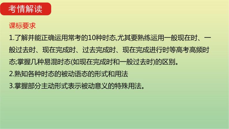 高考英语一轮复习语法知识贯通专题一动词时态语态和主谓一致课件04