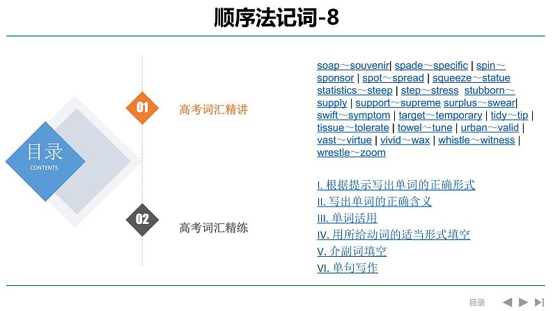 高考英语实用复习顺序法记词-8优质课件PPT第1页