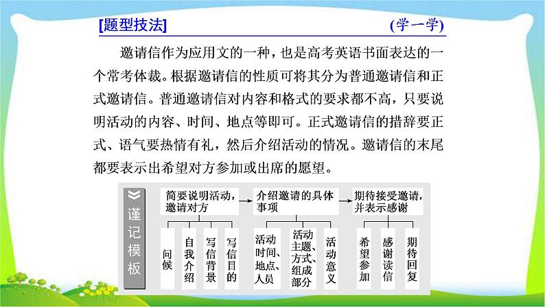 高考英语晋级写作复习层级4.1邀请信课件PPT第4页