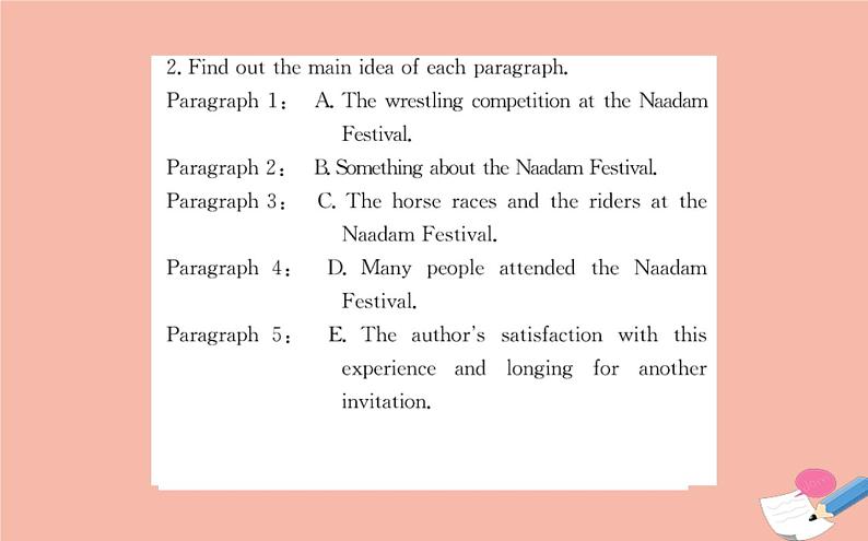 2020-2021学年高中英语 新人教版必修第三册 Unit 1 Festivals and Celebrations Reading for Writing 课件第3页