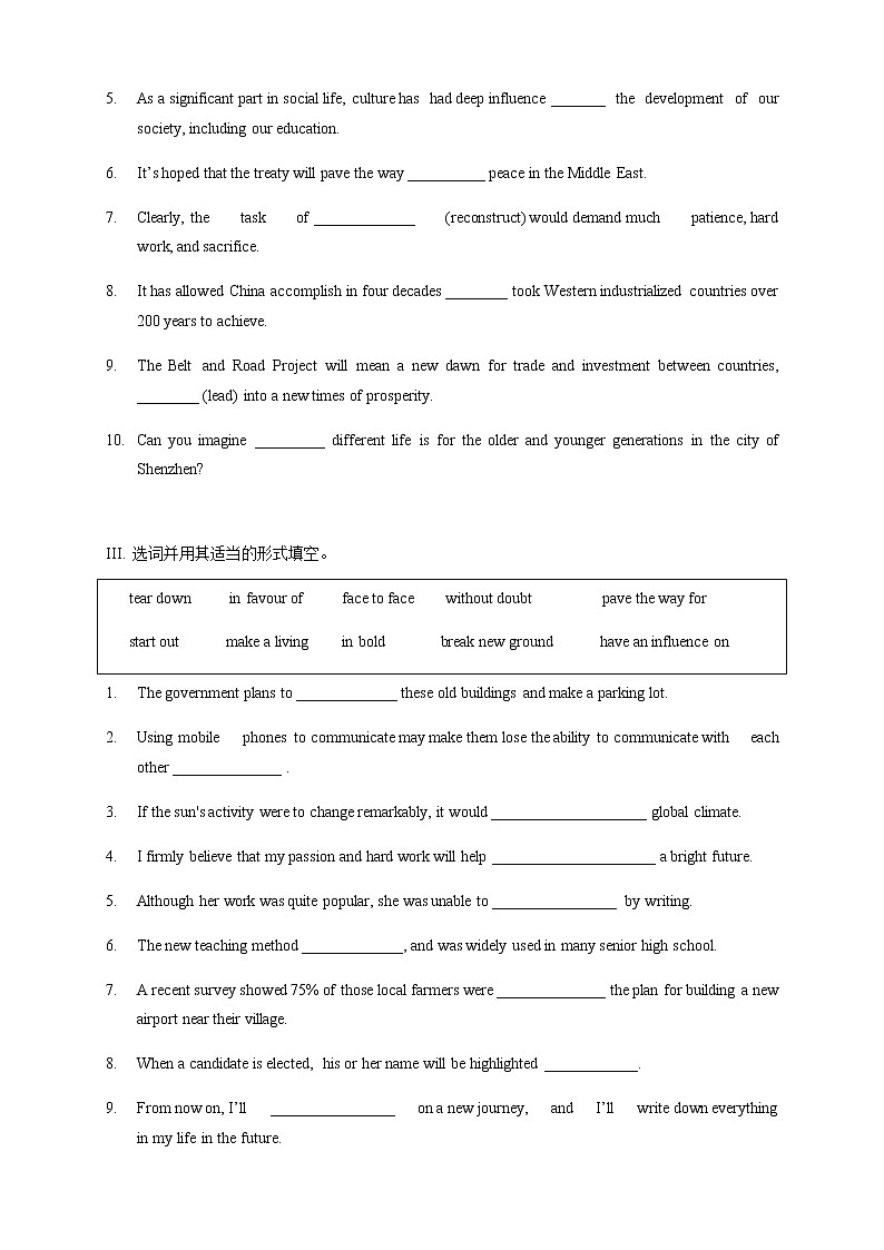 Unit 3 Times change Period 2 Using languages 练习02