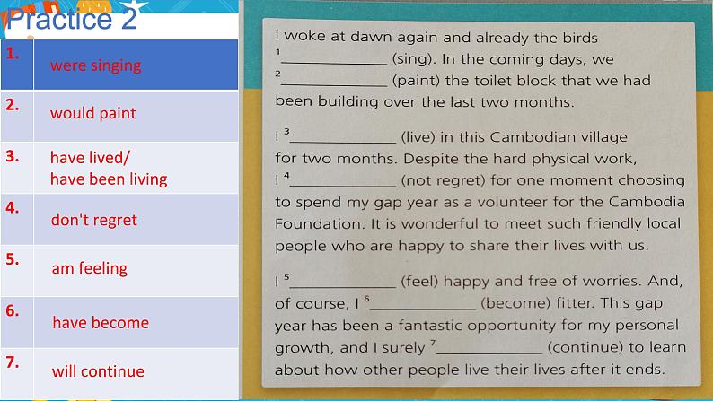 Unit 1 Looking forwards Period 2 Using languages 课件06