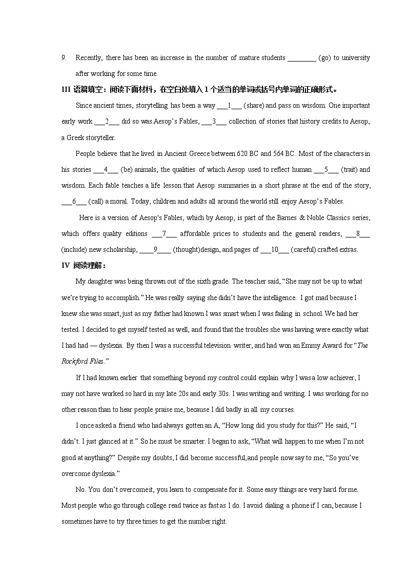 Unit 2 Lessons in life Period 2 Using language 练习02