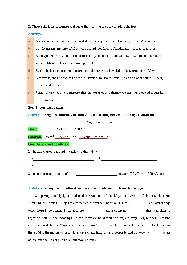 Unit 5 Into the unknown Period 1 Starting out and understanding ideas 导学案03