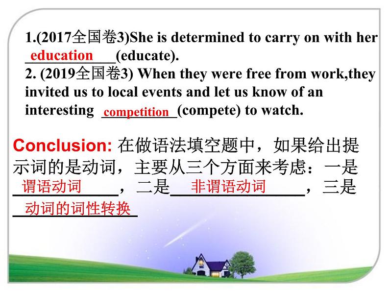 人教版高三英语高考一轮复习:语法填空给提示词之动词 课件第5页