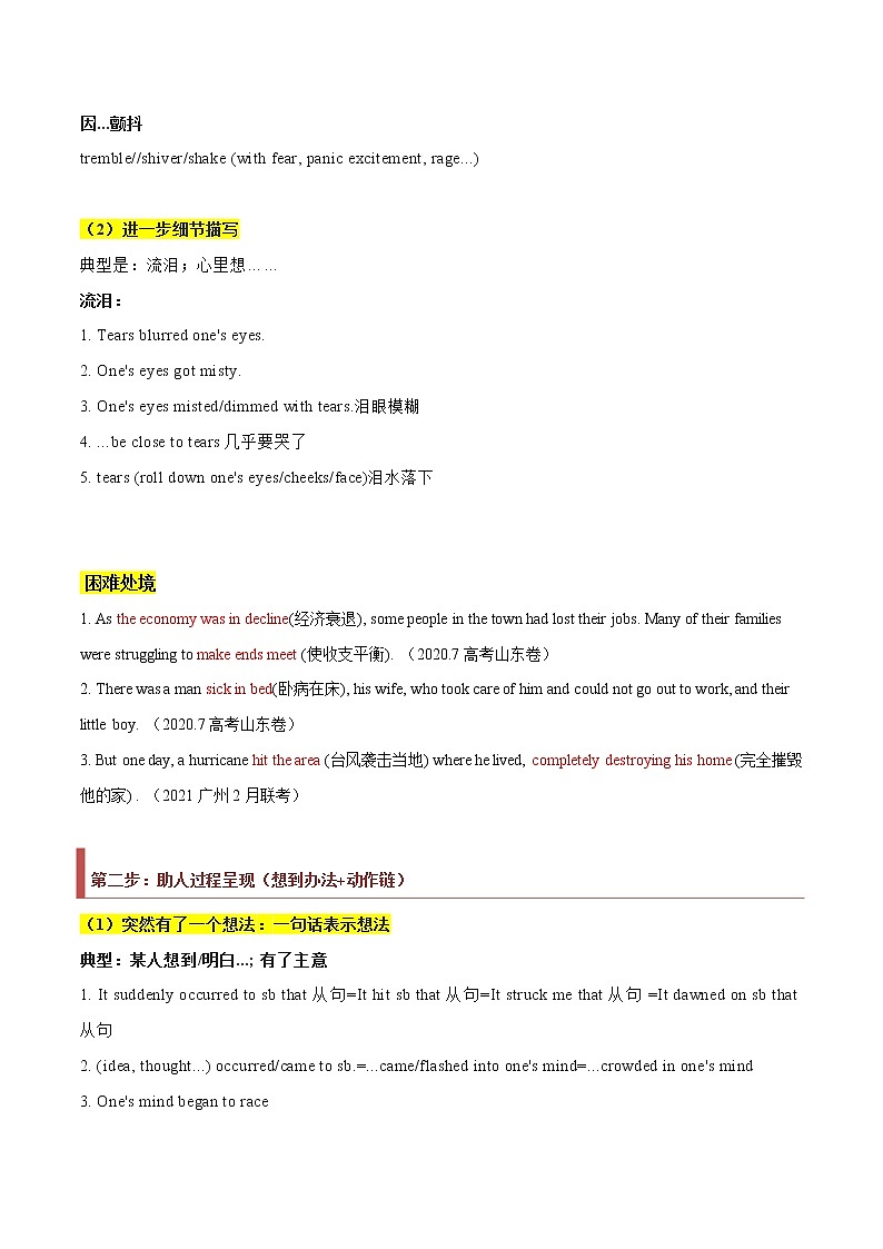 专题36 读后续写07 助人型 -2022年高考英语毕业班二轮热点题型归纳与变式演练(新高考专用)02