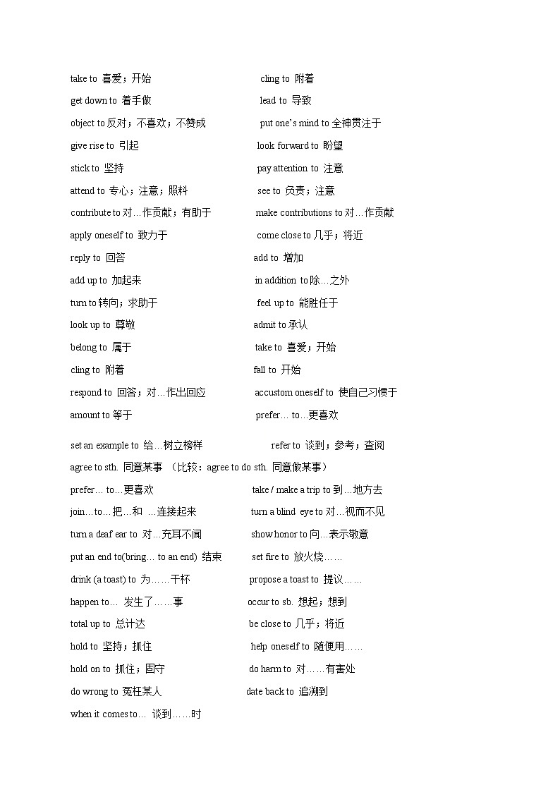 专题07 以介词to结尾的介词短语-备战2021年高考英语语法填空秒杀思维和技巧第2页