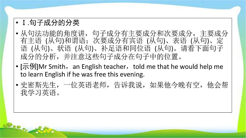 人教版高考英语写作总复习1-2句子成分和简单句型完美课件PPT第4页
