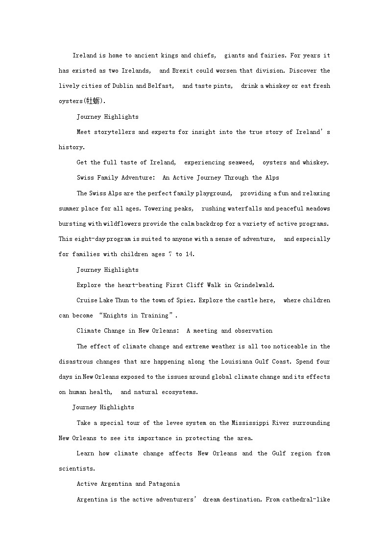 浙江专用高中英语Unit4JourneyAcrossaVastLandReadingandThinking练习含解析新人教版选择性必修2第3页