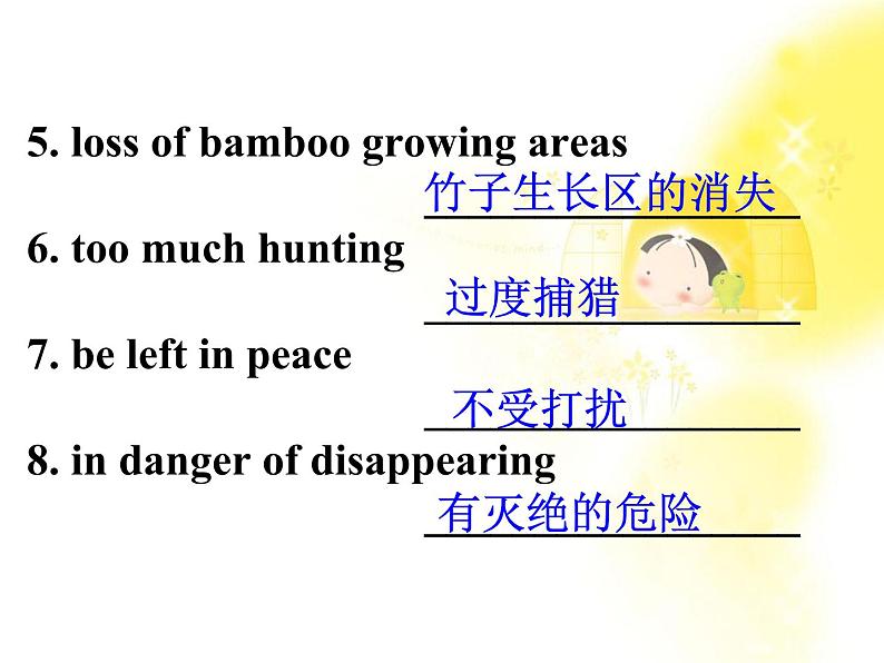 英语 Unit 4 Wildlife pretectionPart 1 Warming up and Pre-reading课件(新人教版必修2)第6页