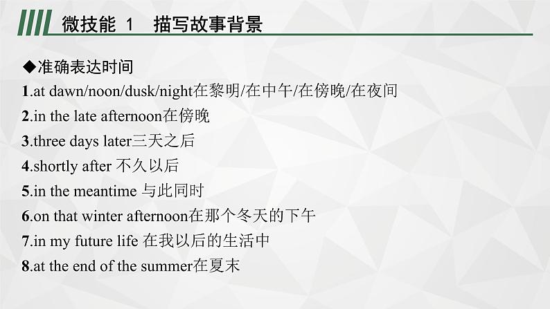 (新高考)2022届高中英语外研版一轮复习 板块三 读后续写 Part 3 强化细节 精品课件第2页