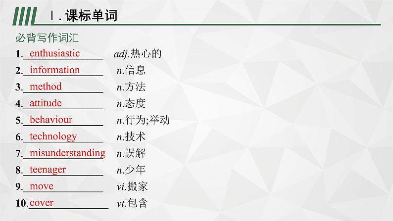 (新高考)2022届高中英语外研版一轮复习 必修1 必备预习案 Module 1 My First Day at Senior High 精品课件第2页