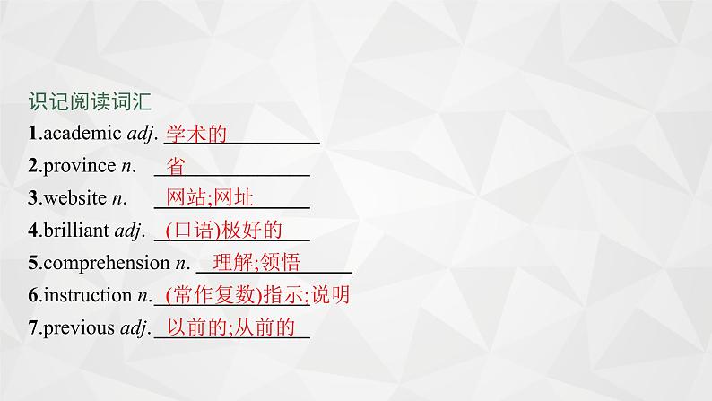(新高考)2022届高中英语外研版一轮复习 必修1 必备预习案 Module 1 My First Day at Senior High 精品课件第3页