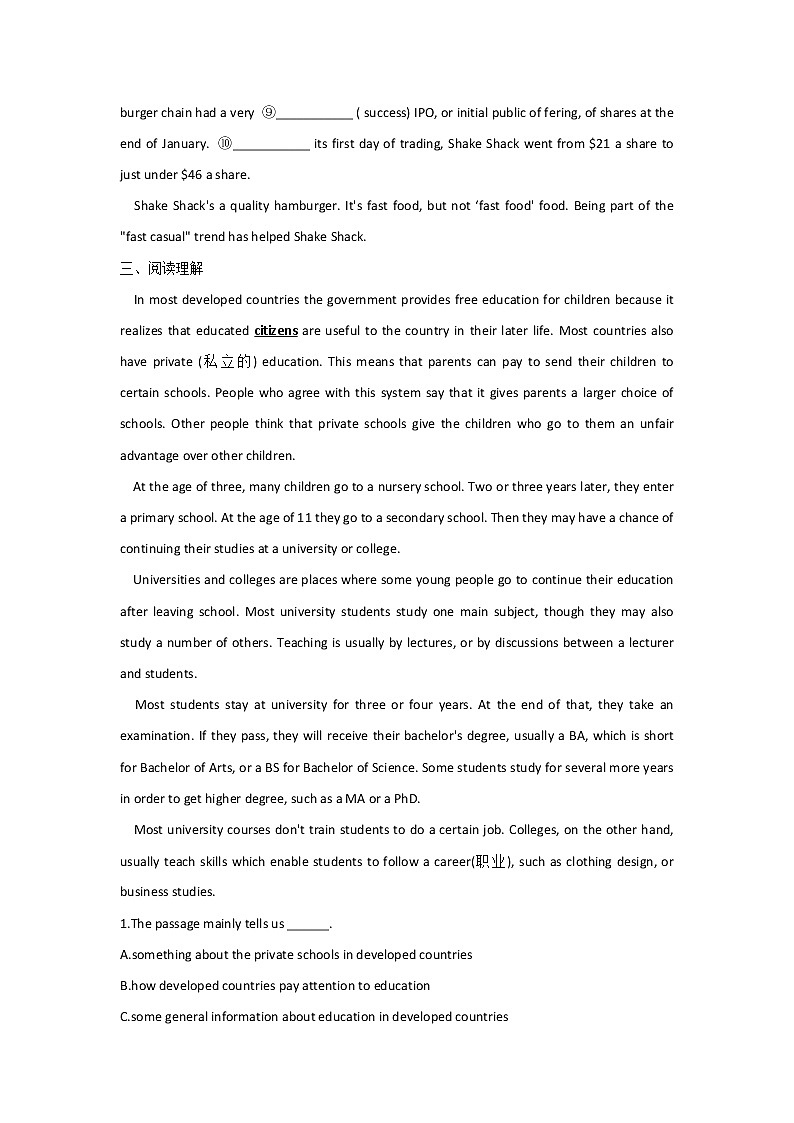 Module 2 Developing and Developed Countries Grammar——2021-2022学年高一英语外研版必修三同步课时作业 练习02
