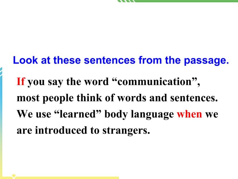 Module 3 Body Language and Non-verbal Communication Grammar PPT课件06