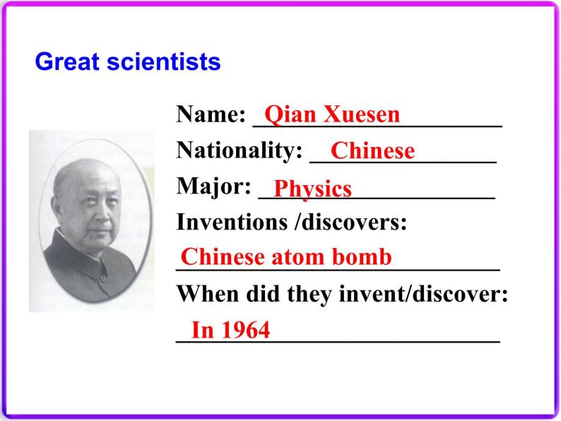 Module 4 Great Scientists  Introduction & Reading PPT课件07