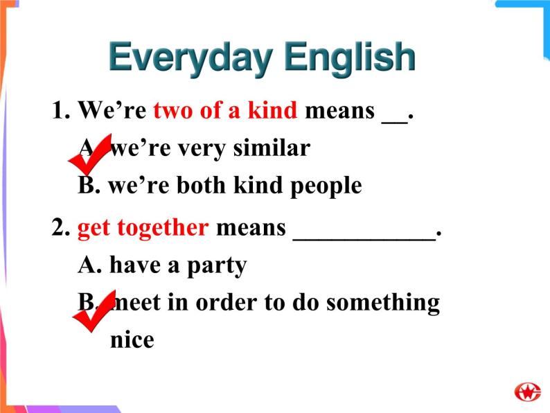 外研版英语 选修6 Module 3 Interpersonal Relationships-Friendship Everyday English & Writing PPT课件05