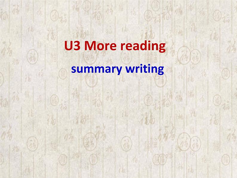 牛津上海版高中二年级第一学期Unit 3 Contemporary style summary 课件01