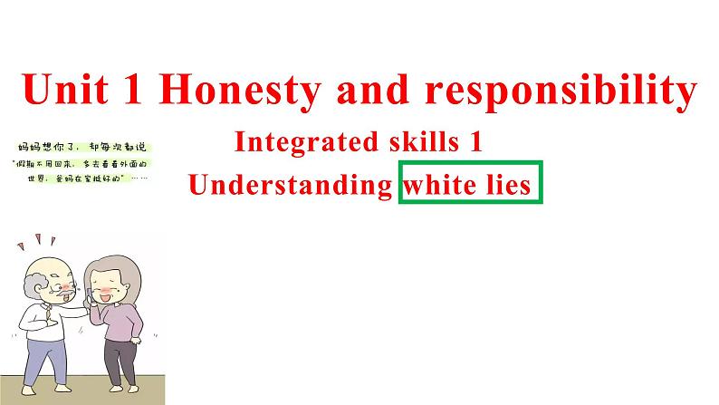 高中英语牛津译林版(2020)选择性必修第四册 课件 Unit1 Honesty and responsibility Integrated skills01