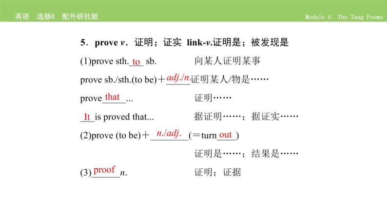 高中英语外研版选修8 Module 6  单元要点归纳提升 PPT课件05