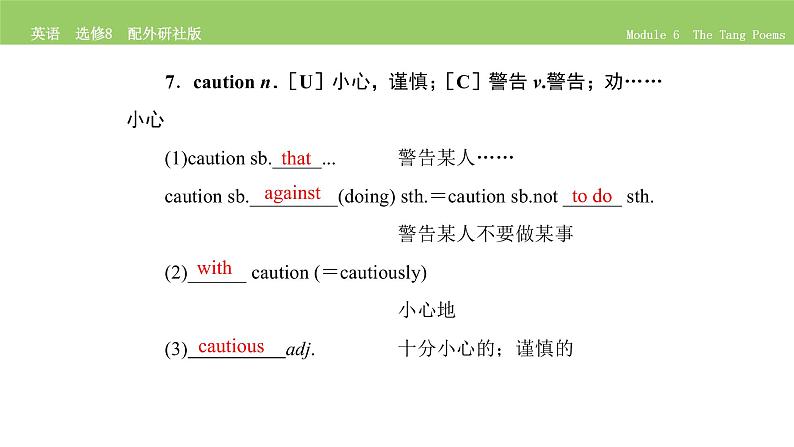 高中英语外研版选修8 Module 6 单元要点归纳提升 PPT课件07