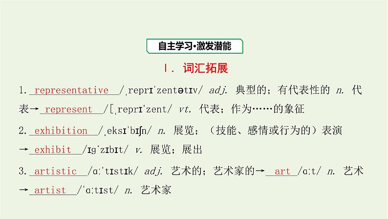 2022版新教材高中英语UNIT1ARTSectionⅢUsingLanguage课件新人教版选择性必修第三册第2页