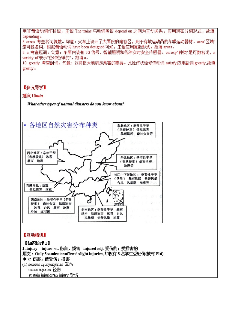 U2上 教案 核心知识点梳理(教师版) 高中英语新牛津译林版必修第三册 (2022年)第2页