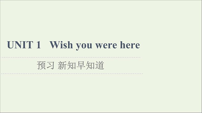牛津译林版选择必修性必修第三册UNIT1 Wish you were here预习新知早知道1课件第1页