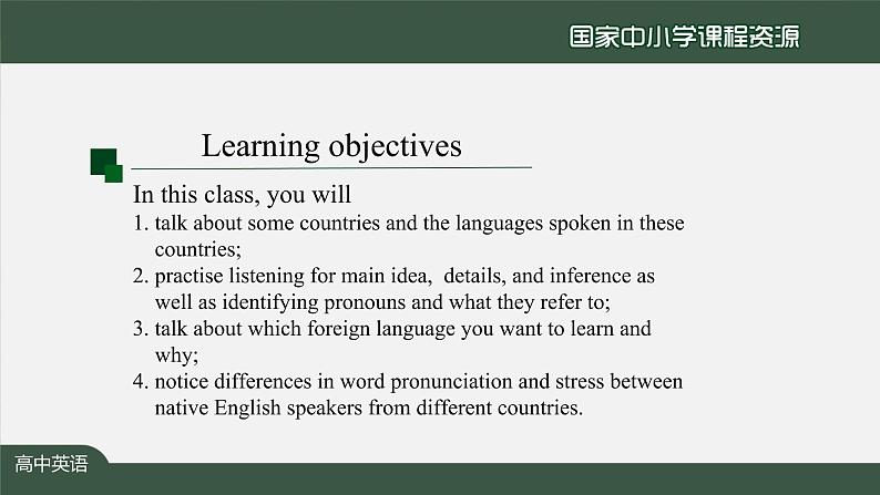 5.1高一【英语(人教版)】Unit5 Languages around the World Listening and Speaking-课件02