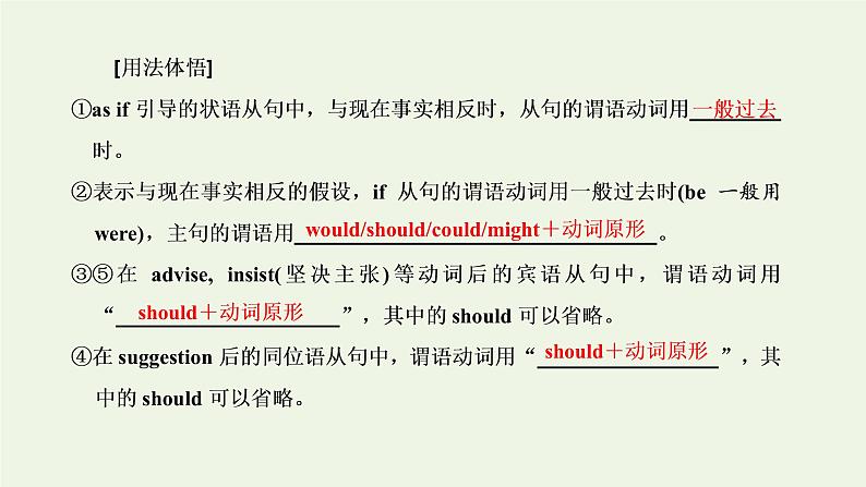 2022高考英语一轮复习第一板块语法系列专项提能重难语法课4虚拟语气课件外研版第3页