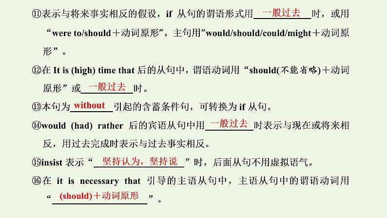 2022高考英语一轮复习第一板块语法系列专项提能重难语法课4虚拟语气课件外研版第5页