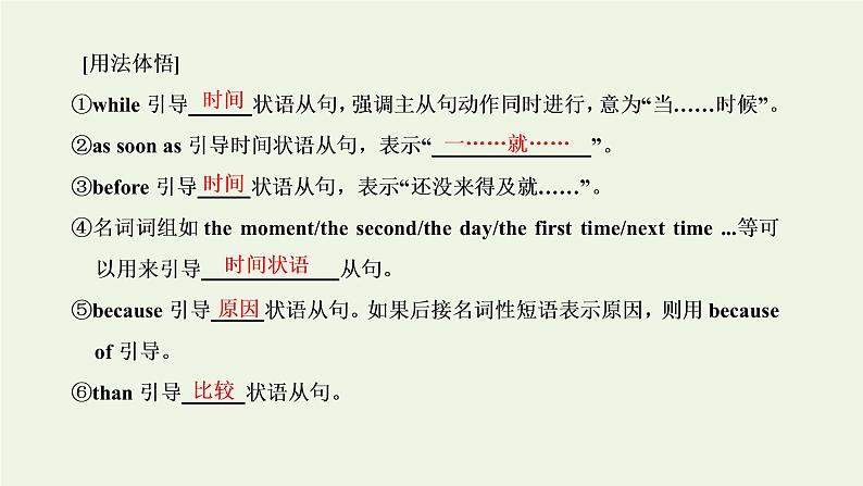 2022高考英语一轮复习第一板块语法系列专项提能重难语法课7状语从句课件外研版第3页