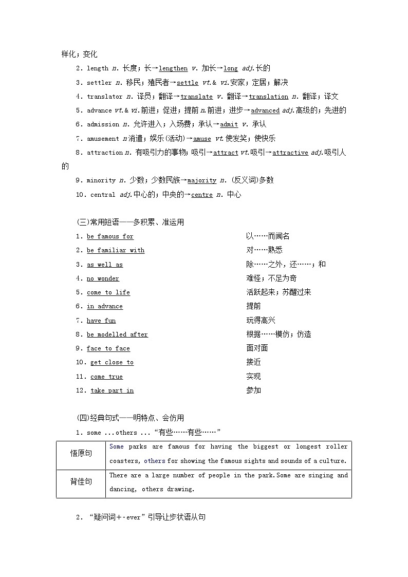 新人教版必修4高考英语一轮复习Unit5Themeparks学案第2页