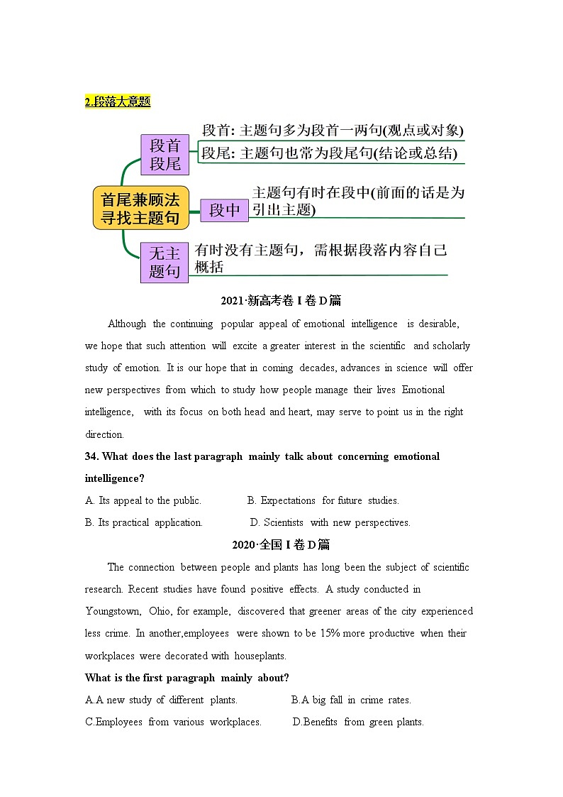 2022高考英语二轮复习阅读理解专项精准讲练 第4讲 主旨大意题03
