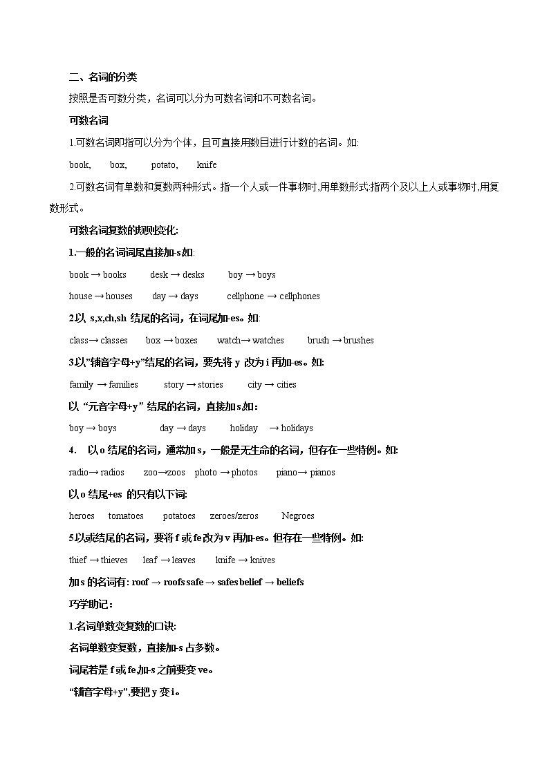 专题 01 名词专题--备战2022年艺术类高考英语语法冲刺宝典第3页