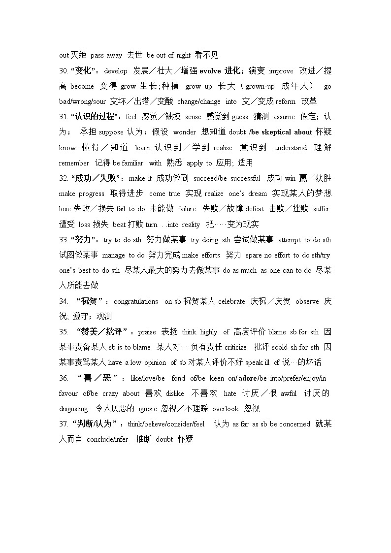 2022届高考英语考前30天冲刺好资料+4.+完形填空高频词分类速记第3页