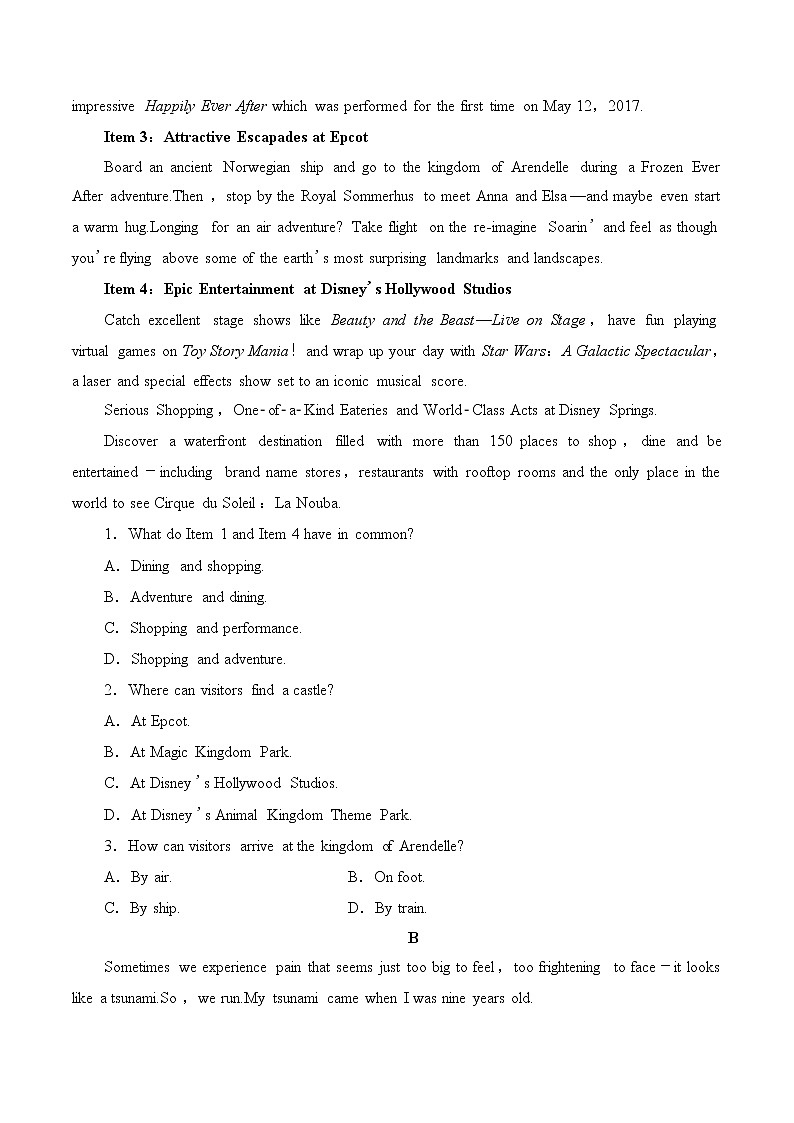 训练03 选择性必修三Unit3 War and peace (原卷版)-2022年高考英语一轮复习小题多维练(外研版2019)第3页