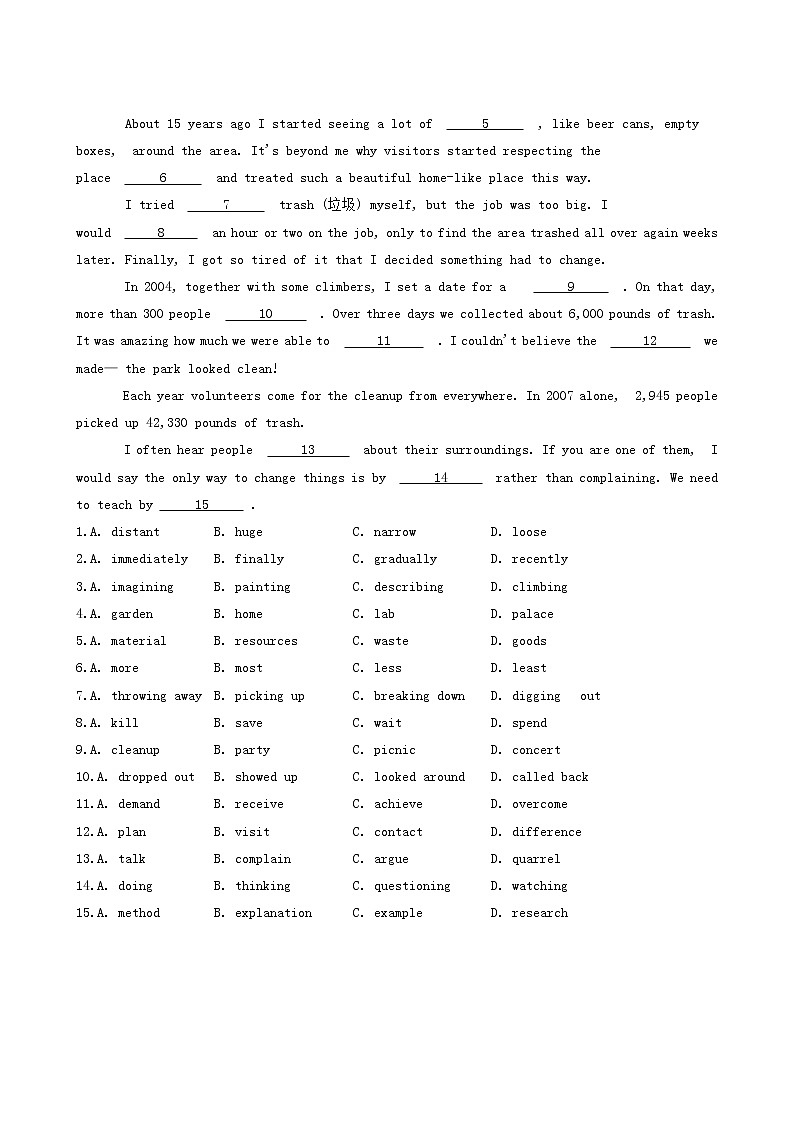 人教版高中英语选择性必修第一册课时作业8unit3 fascinating parks learningaboutlanguage含解析03