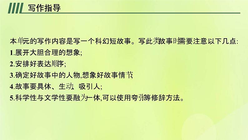 新人教版高中英语选择性必修第四册Unit1ScienceFictionSectionⅣWriting课件第1页