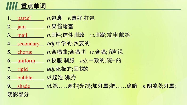 新人教版高中英语选择性必修第四册Unit4Sharing单元重点小结课件01