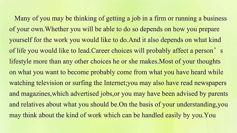 新人教版高中英语选择性必修第四册Unit5LaunchingYourCareerSectionⅠReadingandThinking课件第4页