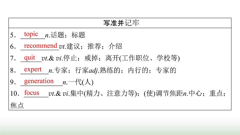 新高考英语一轮总复习Unit 1 teenage life课件新人教版必修第一册第5页