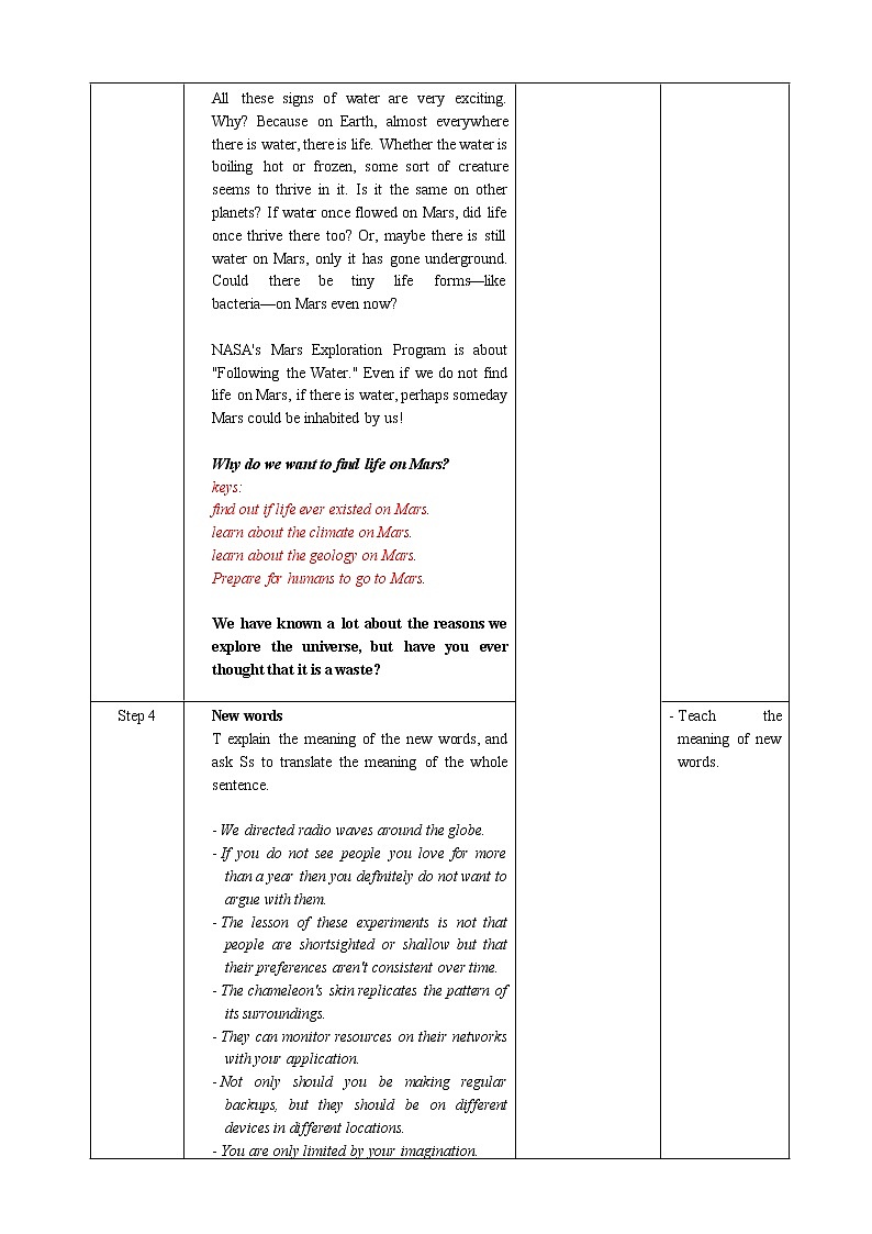 人教版新课标高中英语必修三Unit 4 Period 4 Reading for Writing教案02