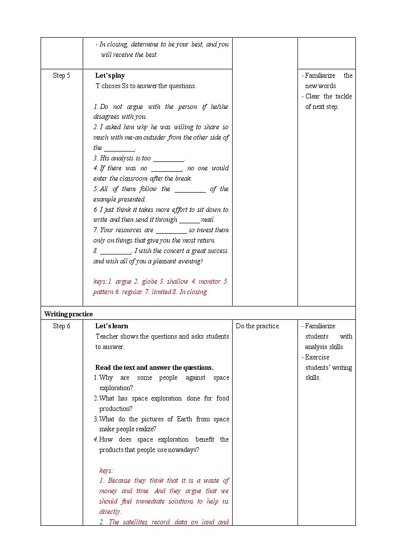 人教版新课标高中英语必修三Unit 4 Period 4 Reading for Writing教案03