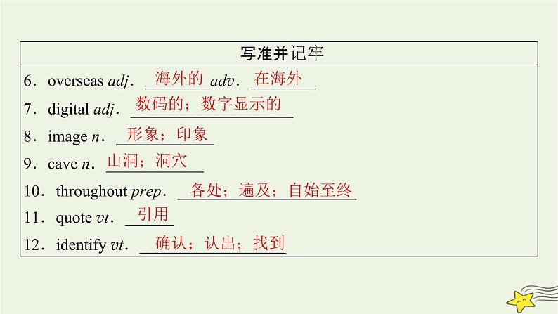 (新高考)2023版高考英语一轮总复习 Unit 1 cultural heritage课件 新人教版必修第二册第8页