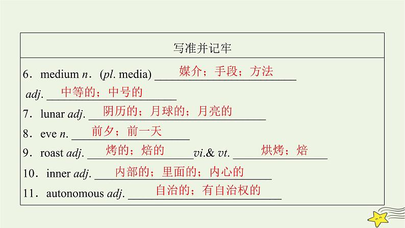 (新高考)2023版高考英语一轮总复习 Unit 1 festivals and celebrations课件 新人教版必修第三册08
