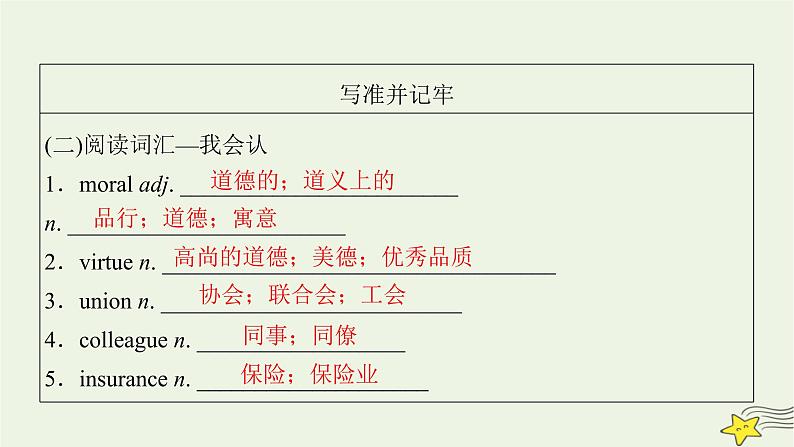 (新高考)2023版高考英语一轮总复习 Unit 2 morals and virtues课件 新人教版必修第三册第8页